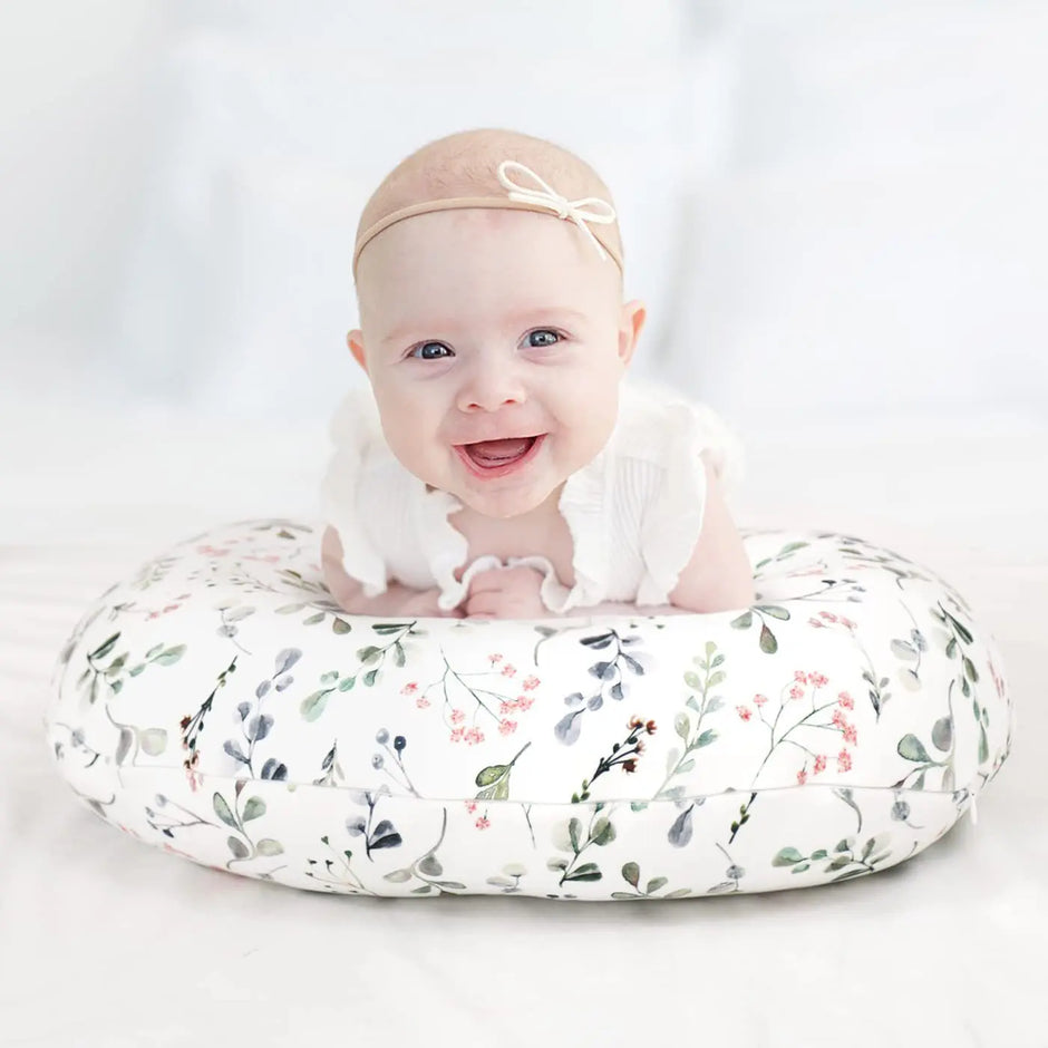 Breathable Stretch Nursing Pillow Cover Detachable Infant Support Cushion Versatile Baby Sitting Aid for Home/Travel 0-12 Months