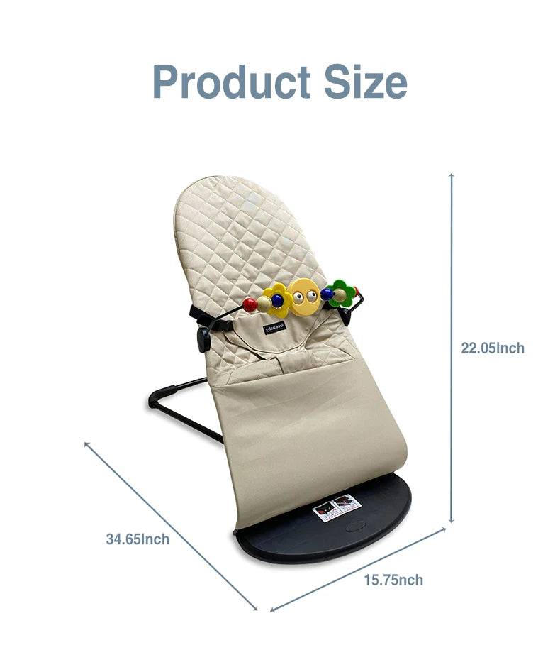Baby Rocking Chair with Toys Foldable Swing Chair for Babies & Toddlers Three-speed Height Adjustment Baby Comfort Chair