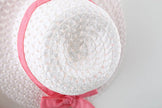 2 PcsSummer New Full of Fruit Print Big Bow Cotton Skirt Girl's Cotton Skirt Free Straw Hat