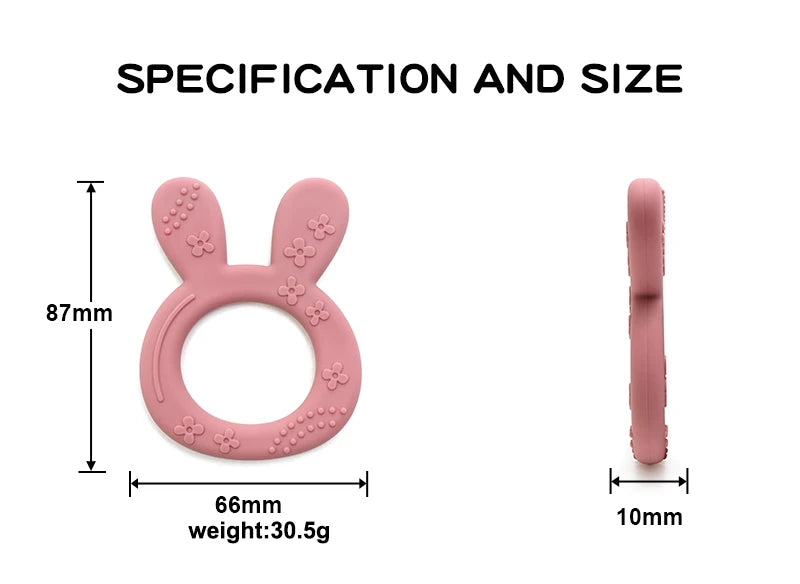 New Baby Teether carrot bunny Shape Silicone Teether Teething Toy Kids Sensory Educational teething Toy