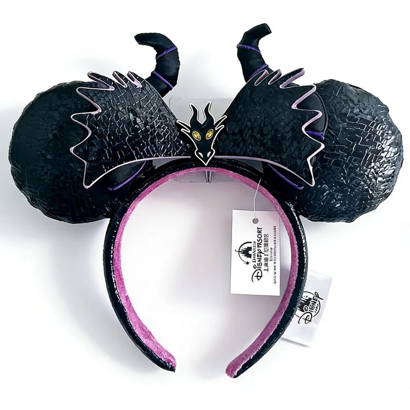 Disney Princess Headband Mickey Ear Rapunzel Snow White Sequin Bow Hair Hoop Gift Girl Accessories Halloween Gift Christmas Jack