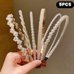 5 Pieces of Girls' Princess Hair Accessories, Children's Imitation Pearl Hairbands, Birthday Hairpins, Baby Flower Girl Headbands