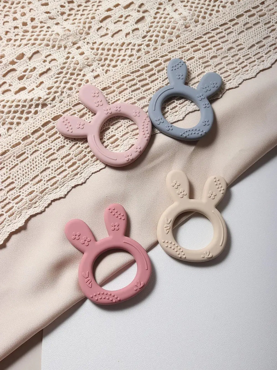 New Baby Teether carrot bunny Shape Silicone Teether Teething Toy Kids Sensory Educational teething Toy