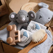 Let's Make Baby Bath Toy Set Double Sided Cotton Blankets Crochet Rattle Wooden Ring Infant Teether Bath Brush For Newborn Gift