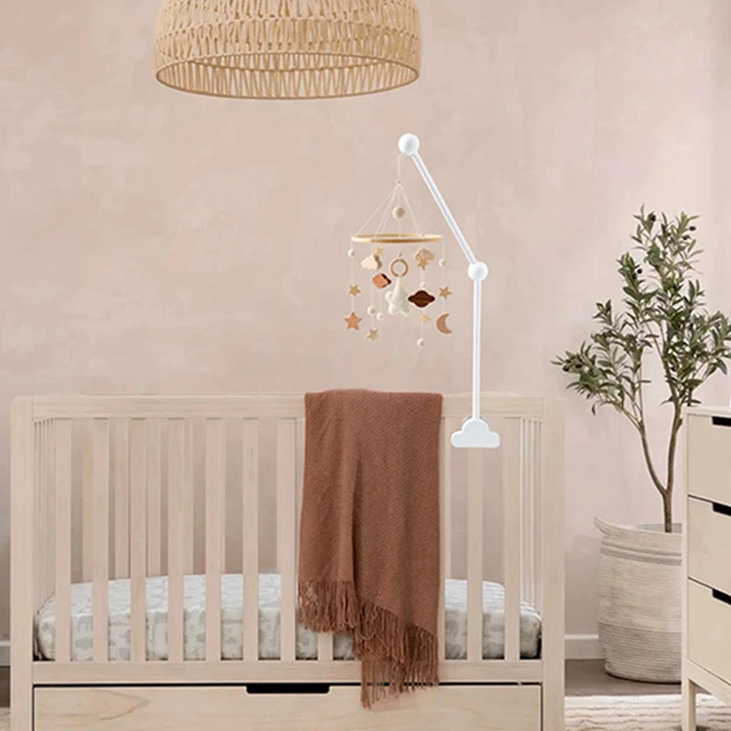 Baby Wooden Bedbell Bracket 0-12 Months Bed Bell Bracket Wooden Mobile Newborn Crochet Bed Bell Hanging Toys Newbaby Rattle Toys
