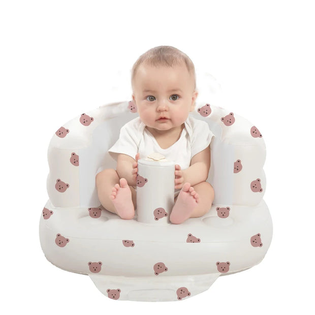 Inflatable Baby Seat for Babies 3-36 Months,Built in Air Pump Children Baby Sofa,Bumbo Seat for Learning to Sit,Feeding,Camping