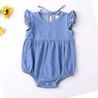 Baby Girls Rompers Toddler Ruffles Romper Cotton Denim Fly Sleeveless Summer Bodysuit Sunsuit Outfits Newborn Infant Jumpsuit