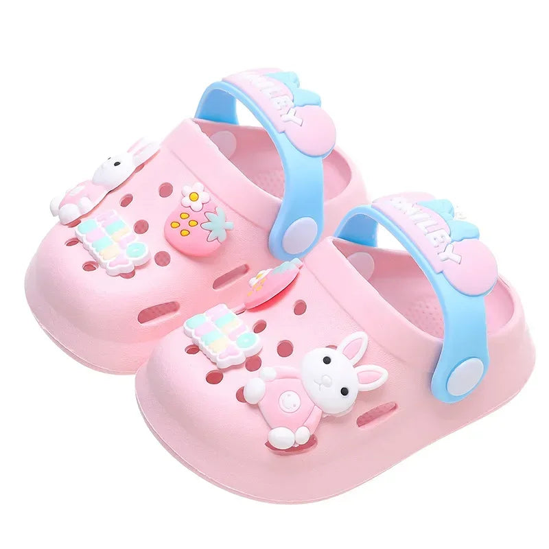 Summer Baby Girl Sandals Cute Cartoon Slippers Newborn Infant Indoor Bath Anti-slip Shoes Baby Boy Beach Sandals
