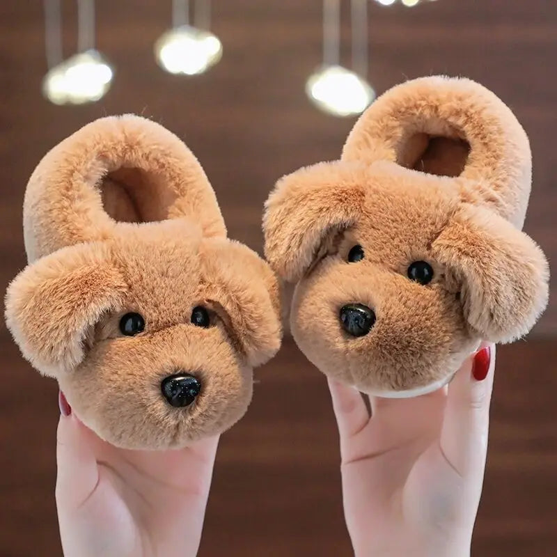 Children's Cotton Slippers for Boys Aged 1-5 Years Old Cute Cartoon Girls' Slippers Infants and Young Children Autumn and Winter