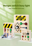 Montessori Busy Board Children Toys Led Light Switch Simulate Car Steering Wheel Travel Activities Sensory Game Educational Toys