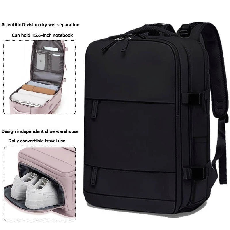 Large capacity women's dry wet separation backpack, commuting computer bag, multifunctional waterproof backpack
