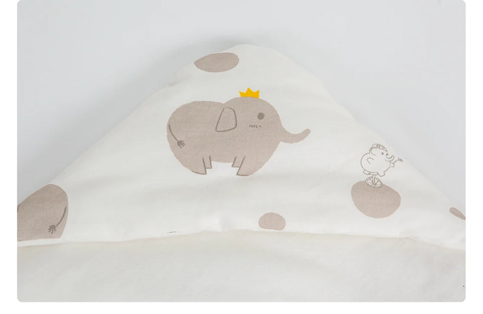 Newborn Baby Blanket With Windproof Hooded In Infant Car Seat Warm For Newborn Hospital Discharge Grey Elephant 0-6 Months