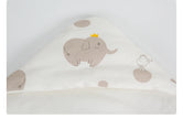 Newborn Baby Blanket With Windproof Hooded In Infant Car Seat Warm For Newborn Hospital Discharge Grey Elephant 0-6 Months