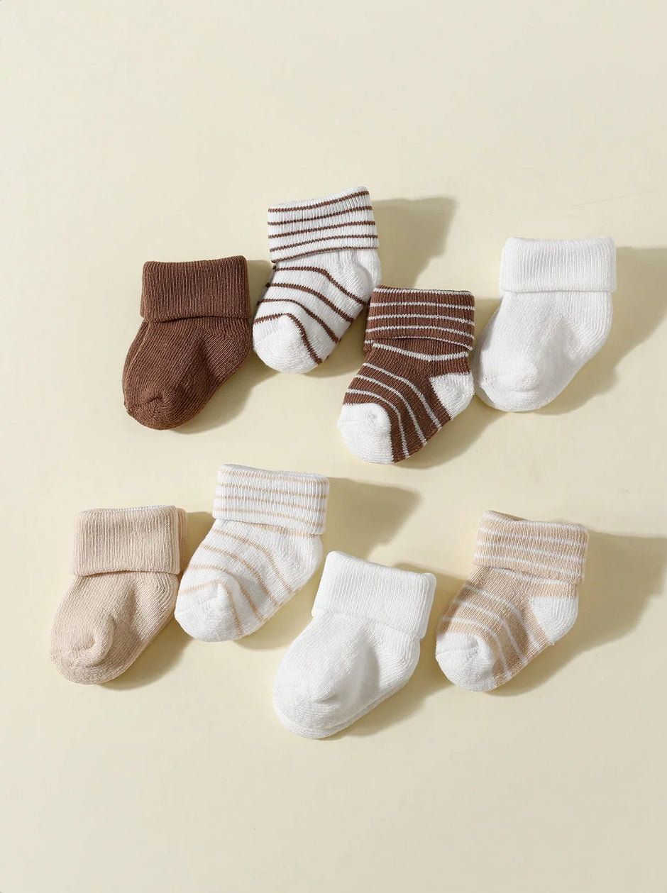 4 Pairs Baby Socks 0-12 Months, Non-Slip Infant Soft Socks for Boys and Girls, Newborn Baby Cute Ankle Socks Spring and Autumn