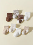 4 Pairs Baby Socks 0-12 Months, Non-Slip Infant Soft Socks for Boys and Girls, Newborn Baby Cute Ankle Socks Spring and Autumn