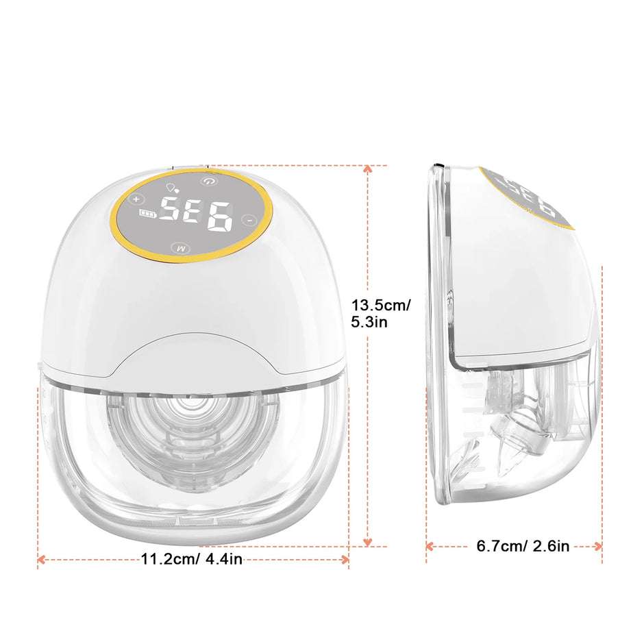 Wearable Breast Pump Smart Household Electric Breast Pumps Comfort Milk Collector with LED Display 3 Modes