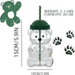 New glass bear cup with straw and lid, 20 oz high borosilicate glass, suitable for all beverages, can be used in microwave oven