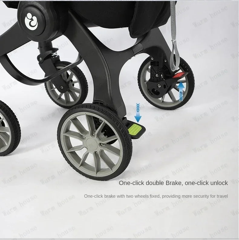 2025 New Baby Stroller 4in1 Multifunctional Newborn Baby Stroller 3in1 Foldable Basket Type Seat Lightweight Travel Pram