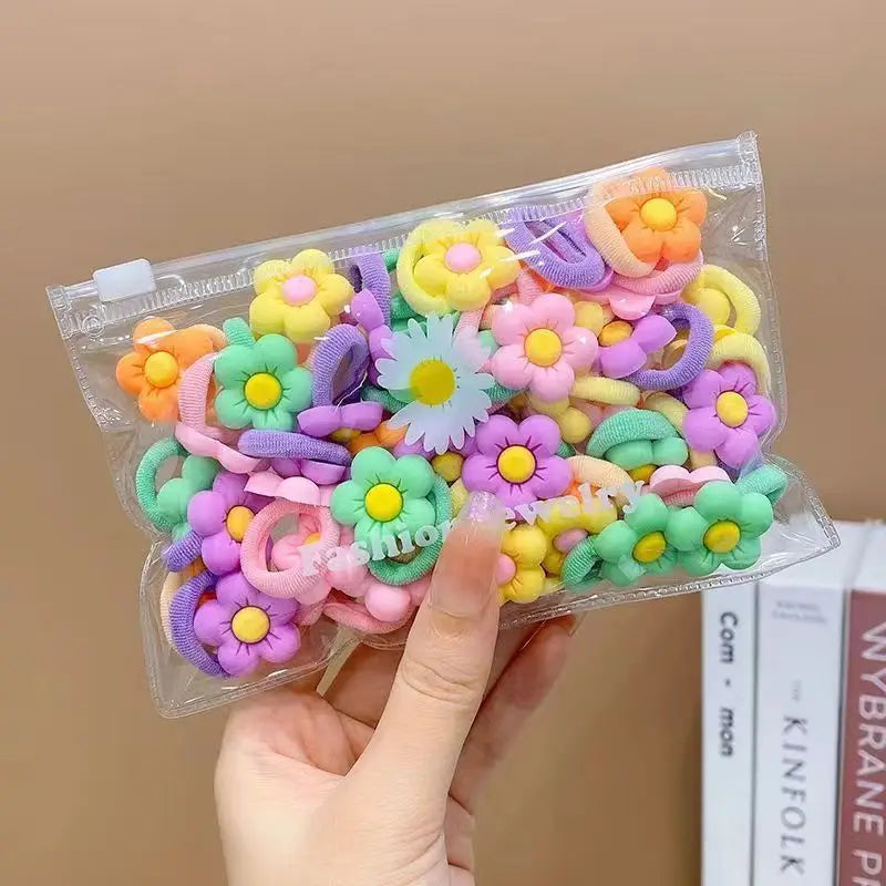 10/20Pcs/Set Cute Cartoon Rubber Elastic Hair Bands Girls Not Hurt Hair Small Scrunchie Kids Sweet Hair Ties Hair Accessories