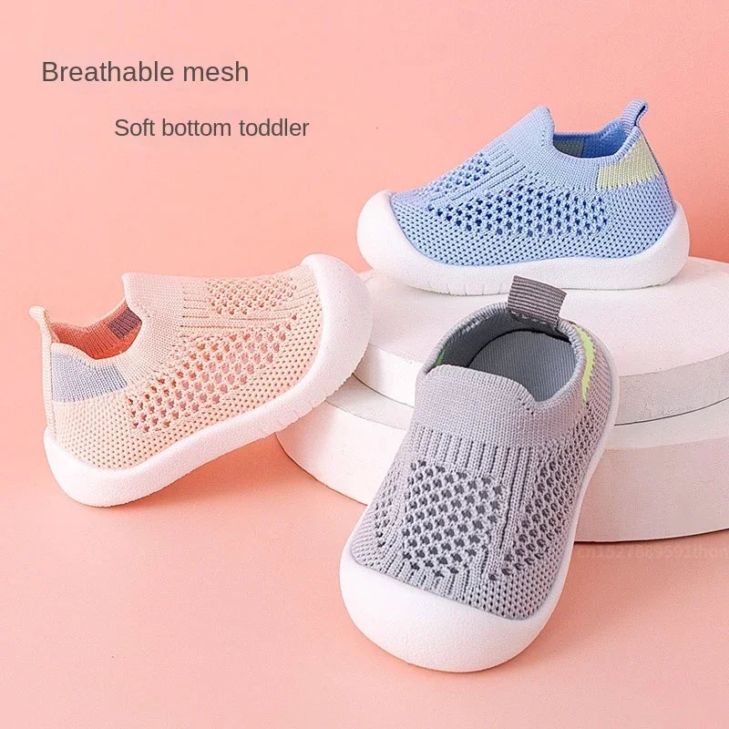 Breathable Mesh Toddler Sneakers (0-3T)