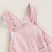 pudcoco Baby Summer Suspenders Jumpsuit Solid Color Sleeveless Romper with Pockets for Newborn Infant Boy Girls
