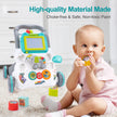 Baby Cartoon Push Walker Toys with Music Drawing Board Multifunction Activity Learning Walk Toddler Walker for 12M+ Infants