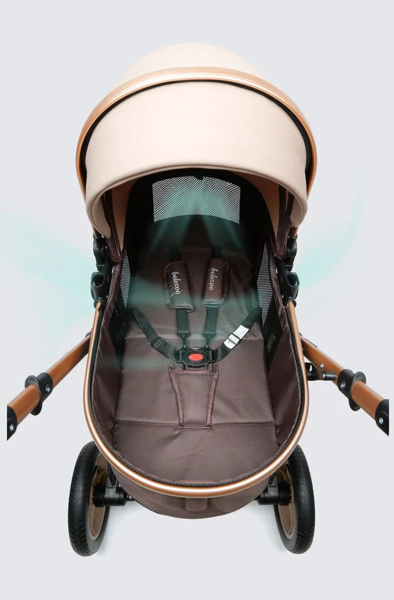Baby Stroller 3 in 1 With Car Seat,High Landscape  Stroller Luxury Infant Stroller Set Newborn Baby Car Seat Trolley Pushchair