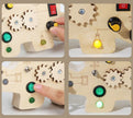 Montessori Busy Board Children Toys Led Light Switch Simulate Car Steering Wheel Travel Activities Sensory Game Educational Toys
