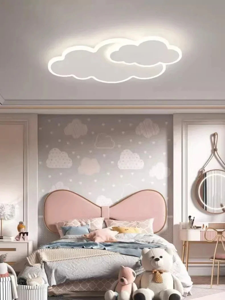 AuroraRealm Children's Bedroom LED Ceiling Lamp Creative White Cloud Boy Girl Study Fixture Lustre Home Decor Living Room Lights