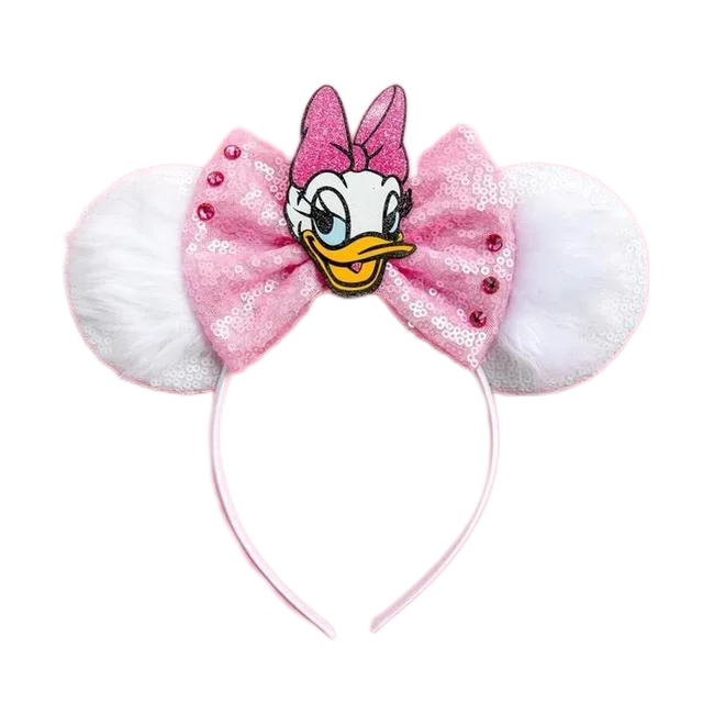 Mickey Mouse Ears Headbands for Baby Girls Daisy Duck Hairbands Donald Duck Headwear Adults Women Bows Hair Accessories