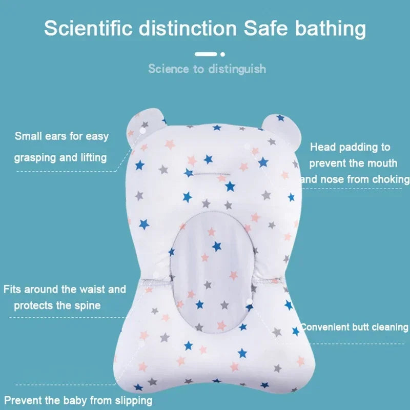 Adjustable Bath Tub Shower Cushion Newborn Support Seat Mat Baby Bath Seat Floating Water Pad Portable Foldable Baby Bathtub Pad
