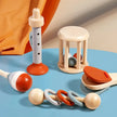 Baby Wooden Musical Instrument Toy Handheld Bell Ringing Rattle for Toddlers Sensory Development Early Childhood Education