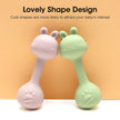 Food-Grade Baby Bunny Silicone Rattle Teether – Dumbbell Shape for Easy Grip, Handheld Toy for Infants