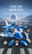 Children's Airplane Car Model Toys Inertial Model Simulation Planes Multifunctional Toys,Random 3 Cars,1 Helicopter,6 Road Signs
