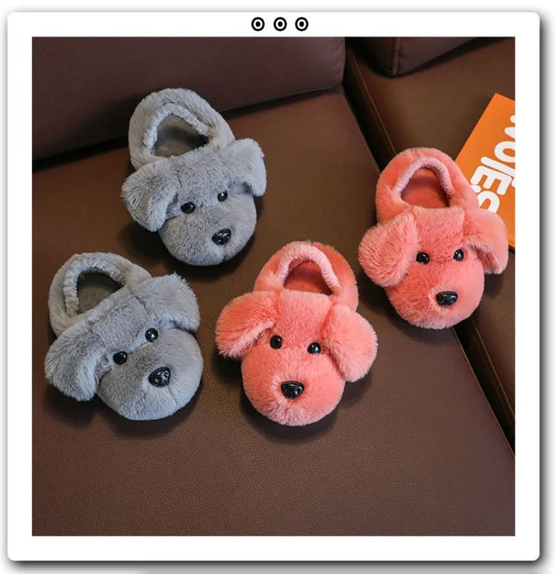 Children's Cotton Slippers for Boys Aged 1-5 Years Old Cute Cartoon Girls' Slippers Infants and Young Children Autumn and Winter