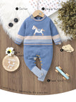 Baby Rompers Blue Long Sleeve Knit Newborn Boys Jumpsuits Playsuits Autumn Winter Infant Unisex Outfits One Pieces Kids Costumes