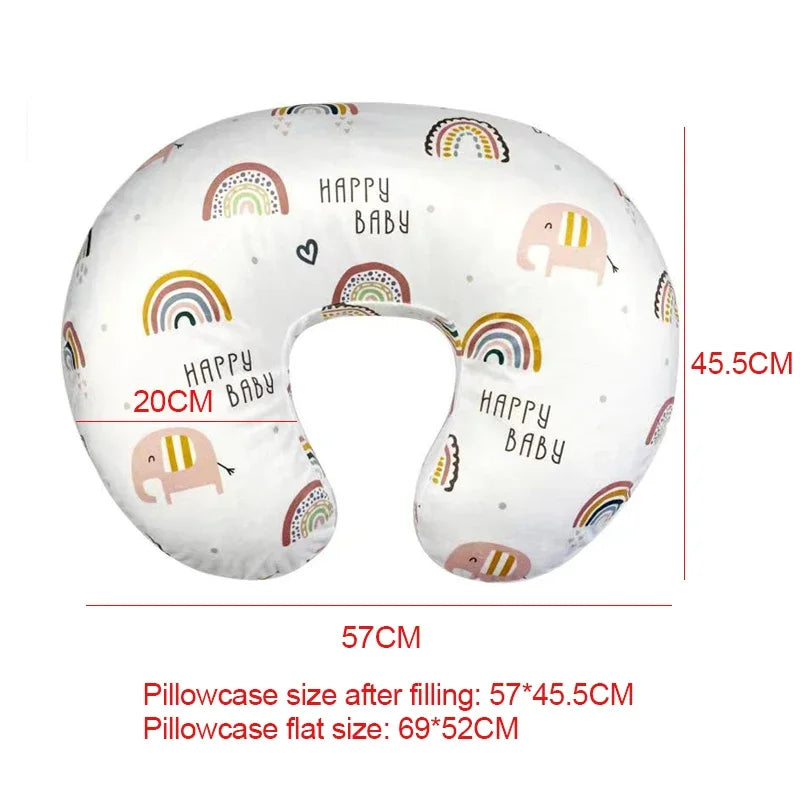 Baby Nursing Pillow Cover Cartoon Breastfeeding Pillow Slipcover Ultra Soft Snug Fits On Newborn Nursing Pillow