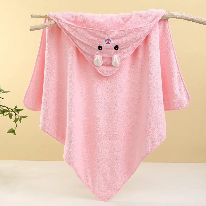 Toddler Baby Hooded Towels Super Soft Newborn Kids Bathrobe Warm Sleeping Swaddle Wrap for Boys Girls Coral Velvet Wrap Blanket