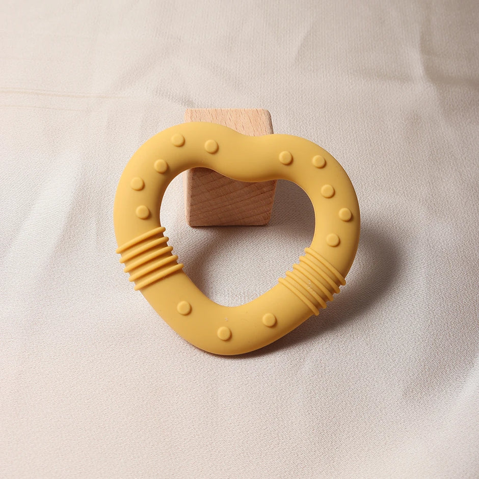 New star silicone teether Food Grade heart baby Teething toy