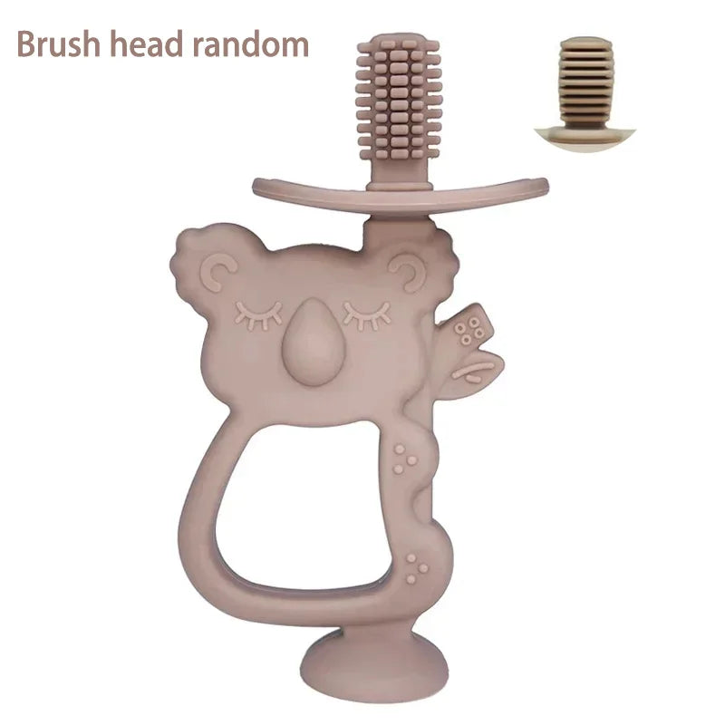 Animal Koala Safe Toddle Teether Chew Toy Teething Ring Infant Baby Silicone Training Toothbrush BPA Free Rodent Baby Accessorie