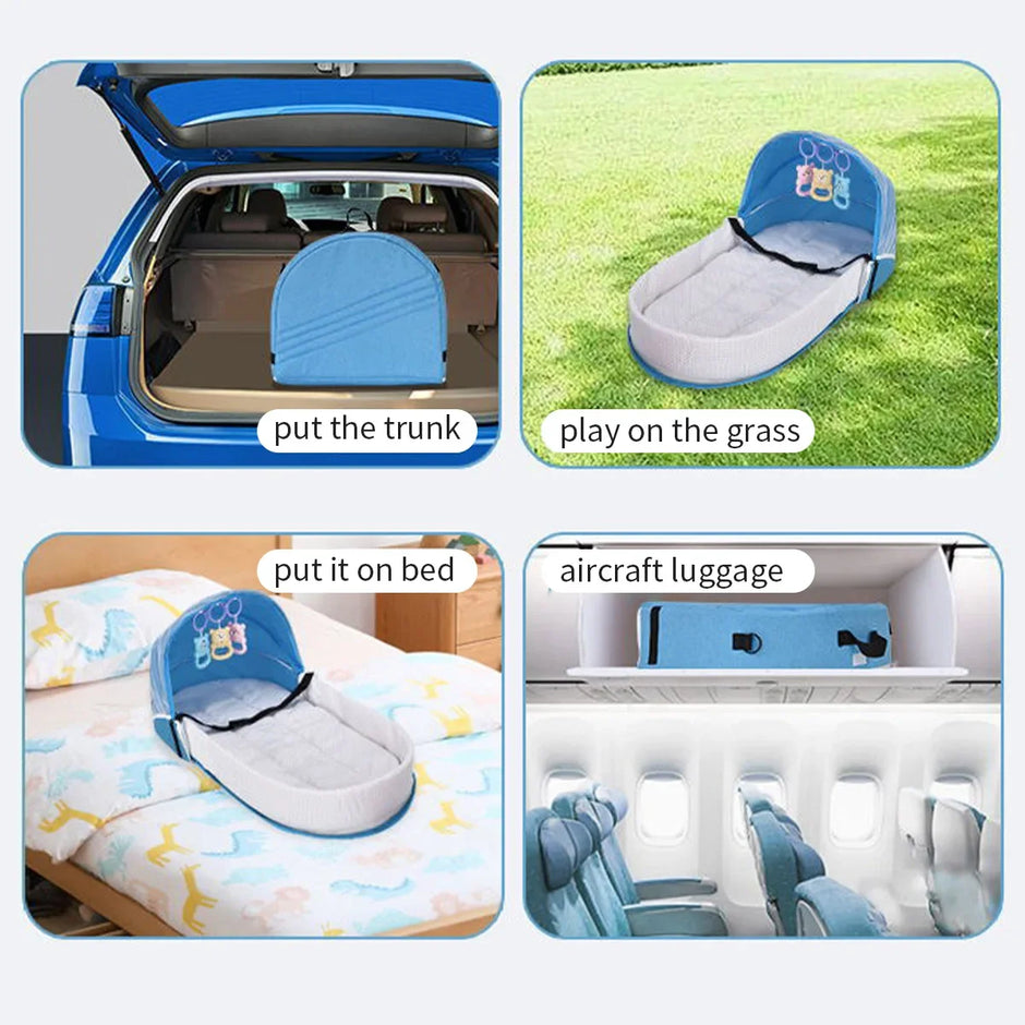 Baby Travel Bed Newborns Sleeping Nest with Net Foldable Baby Nest Mosquito Bassinet Infant Sleeping Bag Newborns Cradle Cribs