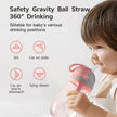 350ml V Shape Straw Sippy Cup Infant Baby Slide Lid Training Drinking Water Bottle Cups Cartoon Style Pattern Design