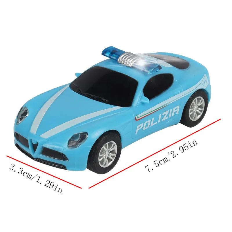 سيارة سباق تناظرية من طراز Carrera Go Scalextric بمقياس 1/64 (1:64) - سيارة سباق كهربائية عالية السرعة - لعبة سيارات سباق الشرطة