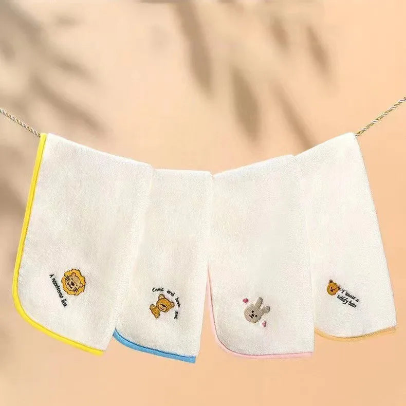 5pcs Baby Towel Set Soft Skin Friendly Drool Towel for Newborn Items Coral Fleece Absorbent Baby Squares Face Towel 25x25cm
