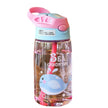 480ML Kids Handheld Portable Cartoon Pattern Water Sippy Cup Feeding Cup with Straws Leakproof Bottle For Outdoor Sports