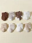 4 Pairs Baby Socks 0-12 Months, Non-Slip Infant Soft Socks for Boys and Girls, Newborn Baby Cute Ankle Socks Spring and Autumn