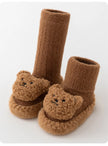 Baby Socks For Girls Boys Shoes Velvet Winter Thicken Warm Cartoon Bear Newborn Floor Sock Non Slip Soft Toddler First Walker