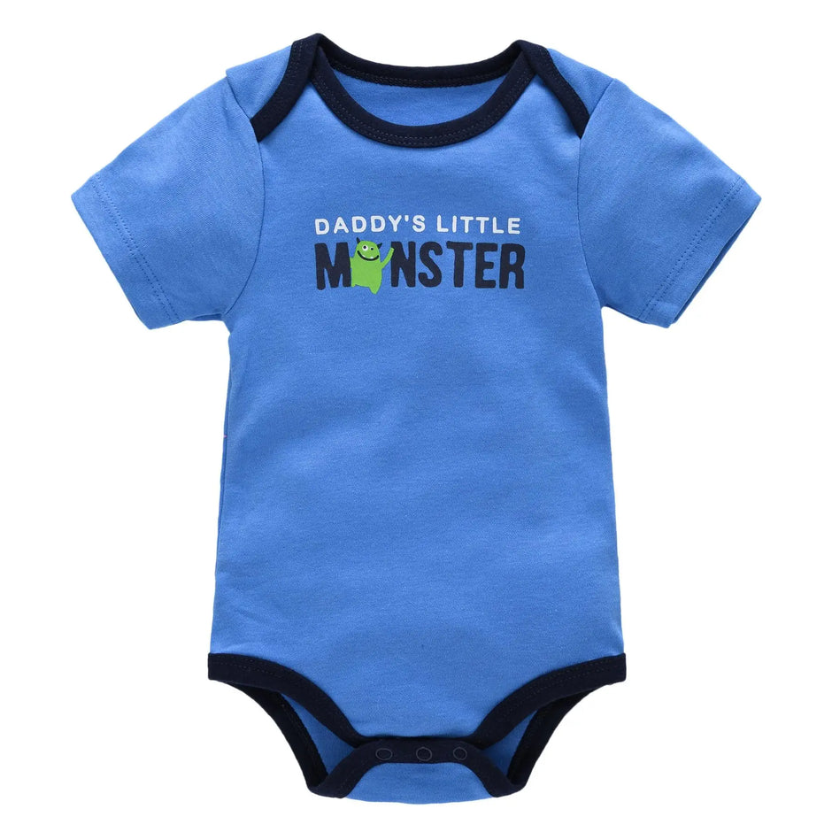 New Baby Boy Clothes Summer 100%Cotton Blue Grey Tie Print Three Piece Short Sleeve Bodysuit Pants vetements bebe For 0-12M