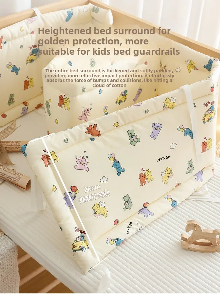 2026 Baby Crib Fence Soft Cotton Bag Anti-collision Strip Children's One-piece Bed Fence Spliced Bed Protection Cloth Baby Fence