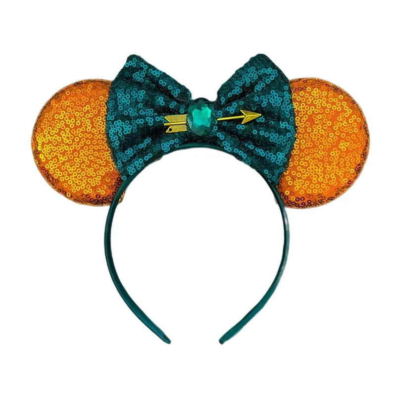2025 New Style Mickey Minnie Ear Headband Sequin Bows Girl Adult Kids Halloween Party Cosplay Hair Accessories Princess Hairband